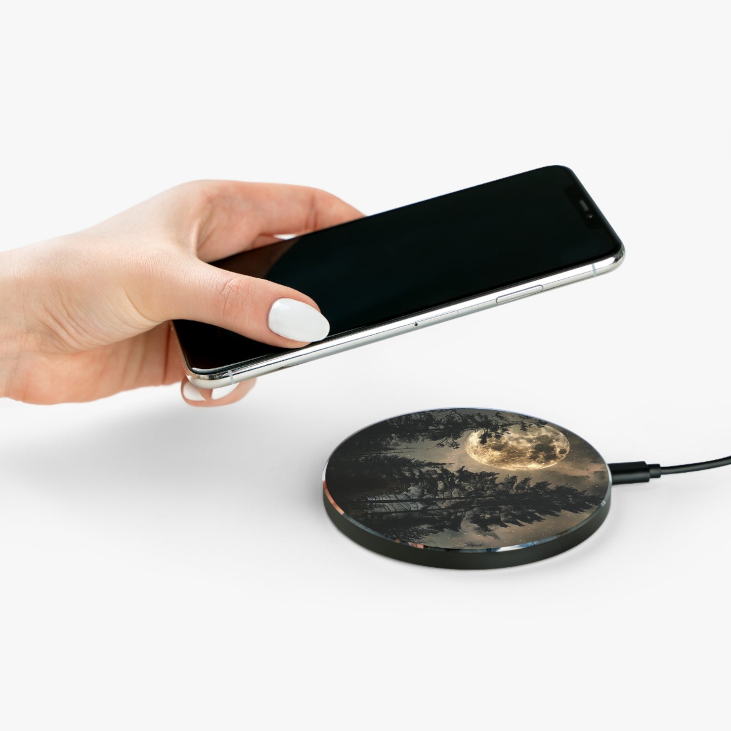 Acrylic Plate Wireless Charger - Full Moon